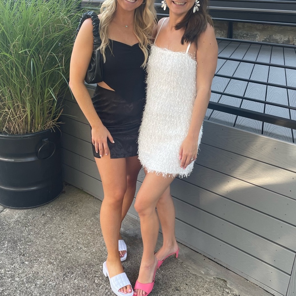 Shimmy All the Way White Bodycon Mini Dress (S)